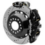Wilwood 140-16170-D - AERO4 Big Brake Rear Electronic Parking Brake Kit - Black - Powder Coat Caliper - D/S Rotor