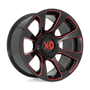 XD Wheels XD85421035918N - Xd854 Reactor 20X10 Gloss Black Milled With Red Tint