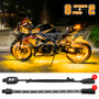 XKGLOW XK034001-A - XK Glow Strips Single Color  LED Accent Light Motorcycle Kit Amber - 8xPod + 2x8In