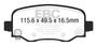 EBC UD1734 - 15+ Chrysler 200 2.4 Ultimax2 Rear Brake Pads