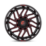 Fuel Wheels D80820901757 - Aluminum Wheels 20X9 Hurricane D808 8 On 170 Gloss Black/Red Milled 125.1 Bore 20 Offset Fuel Off Road Wheels