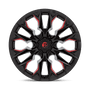 Fuel Wheels D82320001747 - D823 Flame 20X10 Gloss Black Milled With Candy Red
