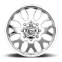 Fuel Wheels DF1924828D - Dually Wheels 24X8.25 FF19D Dually DE19 PO 8 On 165.1 Polished 121.7 Bore 105 Offset Front Dually Fuel Off Road Wheels