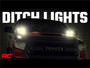 Rough Country 70837 - LED Light Kit - Ditch Mount - Dual 2 inch Black Pairs - White DRL - Toyota Tundra (14-21)