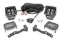Rough Country 71090 - LED Light Kit - Ditch Mount - 2 inch Black Pair - Amber DRL - Toyota Tacoma (05-15)