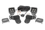 Rough Country 93025 - LED Light Kit - Cage Mount - 2 inch Black Pair - White DRL - Polaris General