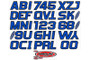 Hardline BLBLK700 - Boat Lettering Registration Kit 3 in. - 700 Blue/Black