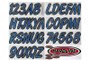Hardline BLBKG400 - Boat Lettering Registration Kit 3 in. - 400 Blue/Black