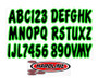 Hardline BLKKI200 - Boat Lettering Registration Kit 3 in. - 200 Black/Kiwi Green