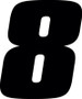 Hardline DD43B-8 - Dirt Digits 3pk 4 in. - High Gloss Number 8 - Black