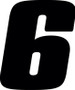Hardline DD43B-6 - Dirt Digits 3pk 4 in. - High Gloss Number 6 - Black