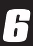 Hardline DD43W-6 - Dirt Digits 3pk 4 in. - High Gloss Number 6 - White