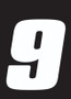 Hardline DD43W-9 - Dirt Digits 3pk 4 in. - High Gloss Number 9 - White