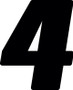Hardline DD53B-4 - Dirt Digits 3pk 5.5 in. - High Gloss Number 4 - Black
