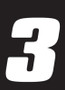 Hardline DD53W-3 - Dirt Digits 3pk 5.5 in. - High Gloss Number 3 - White