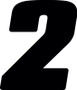 Hardline DD73B-2 - Dirt Digits 3pk 7 in. - High Gloss Number 2 - Black