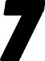 Hardline DD73B-7 - Dirt Digits 3pk 7 in. - High Gloss Number 7 - Black