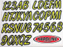 Hardline LYBKG400 - Boat Lettering Registration Kit 3 in. - 400 Lime Yellow/Black
