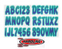 Hardline PUTEG200 - Boat Lettering Registration Kit 3 in. - 200 Purple/Teal