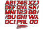 Hardline REBLK700 - Boat Lettering Registration Kit 3 in. - 700 Red/Black