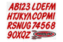 Hardline RED400EC - Boat Lettering Registration Kit 3 in. - 400 Red Solid