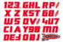 Hardline RED900 - Boat Lettering Registration Installation Kit 3 in. - 900 Red