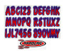 Hardline REPUG200 - Boat Lettering Registration Kit 3 in. - 200 Red/Purple
