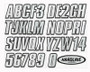 Hardline SIBLK800 - Boat Lettering Registration Kit 3 in. - 800 Silver/Black