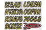 Hardline YEBKG400 - Boat Lettering Registration Kit 3 in. - 400 Yellow/Black