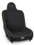 PRP Seats A100110-201-W - Premier High Back Suspension Seat Black and Green Vinyl