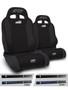 PRP Seats A89010-C24-50 - Enduro Elite Suspension Seat Trek Edition Kit for 03-06 Jeep Wrangler TJ Pair Black