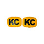 KC HiLiTES 5601 - Retro 5in x 7in Rectangular Yellow Vinyl Light Cover w/ Black KC Logo (Pair)