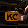 KC HiLiTES 5601 - Retro 5in x 7in Rectangular Yellow Vinyl Light Cover w/ Black KC Logo (Pair)