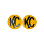 KC HiLiTES 5101 - Retro 6in Yellow Vinyl Light Cover w/ Black KC Logo (Pair)