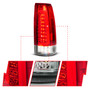 Anzo 311484 - 88-99 Chevy C/K1500/2500/3500 Full LED Light Tube Taillights Chrome Housing Red/Clear Lens