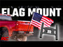 Rough Country 117504 - Flag Pole Holder - Dual - 2 Inch Hitch - w/ Flag Poles