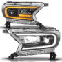 Anzo 111632A - 19-23 Ford Ranger (Factory Halogen Model) Full LED Proj Headlights Init/DRL/SeqSig Black - Pair