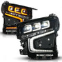 Anzo 111636X-L - 21-23 Chevy Tahoe/Suburban LED Light Bar Style Headlights Black w/ Squential DRL (Left Side)