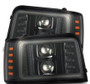AlphaRex 880265 - 92-96 Ford F-Series/Bronco PRO-Series Proj Headlights Alpha-Blk w/Seq. Sig & DRL