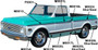 Brothers Trucks M0017R-69 - Cab Molding - Lower - Woodgrain - Right