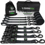 Rhino USA HD-RATCHETKIT-4PK - Heavy Duty Ratchet Tie-Down 4-Pack (Black) 1.6In X 8Ft
