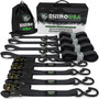 Rhino USA GMG-R1-4PACK - Medium Duty Ratchet Strap Tie-Down 4-Pack (Black)