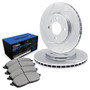 R1 Concepts WEYN1-54014 - Brake Rotor- Slotted - Silver with Semi-Met Pads