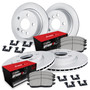 R1 Concepts WJUH2-74032 - R1 Brake Rotors - Carbon Coated w/ Optimum Oe Pads & Hdw