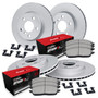 R1 Concepts WJUH2-54102 - R1 Brake Rotors - Carbon Coated w/ Optimum Oe Pads & Hdw