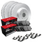 R1 Concepts WJUH2-80016 - R1 Brake Rotors - Carbon Coated w/ Optimum Oe Pads & Hdw