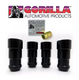 Gorilla Automotive 66641BC - Gorilla Guard Lock Set Duplex Acorn 3/4"&13/16" Dual Hex 14x1.5 Black Set of 4