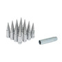 Gorilla Automotive SSPK4-12150 - Small Diam Spline Short Spike Lugs 17mm & 19mm Key 12mmx1.50 Chrome Set of 16