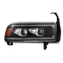 AlphaRex 880353 - 94-01 RAM 1500 LUXX LED Proj Headlights Blk w/Activ Light/Seq Signal/SB DRL