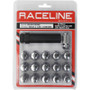 Raceline RLUG-CS19C - Spline Lug Nut Kit with Spline Key 12 x 1.25 - 16 Pack - Chrome